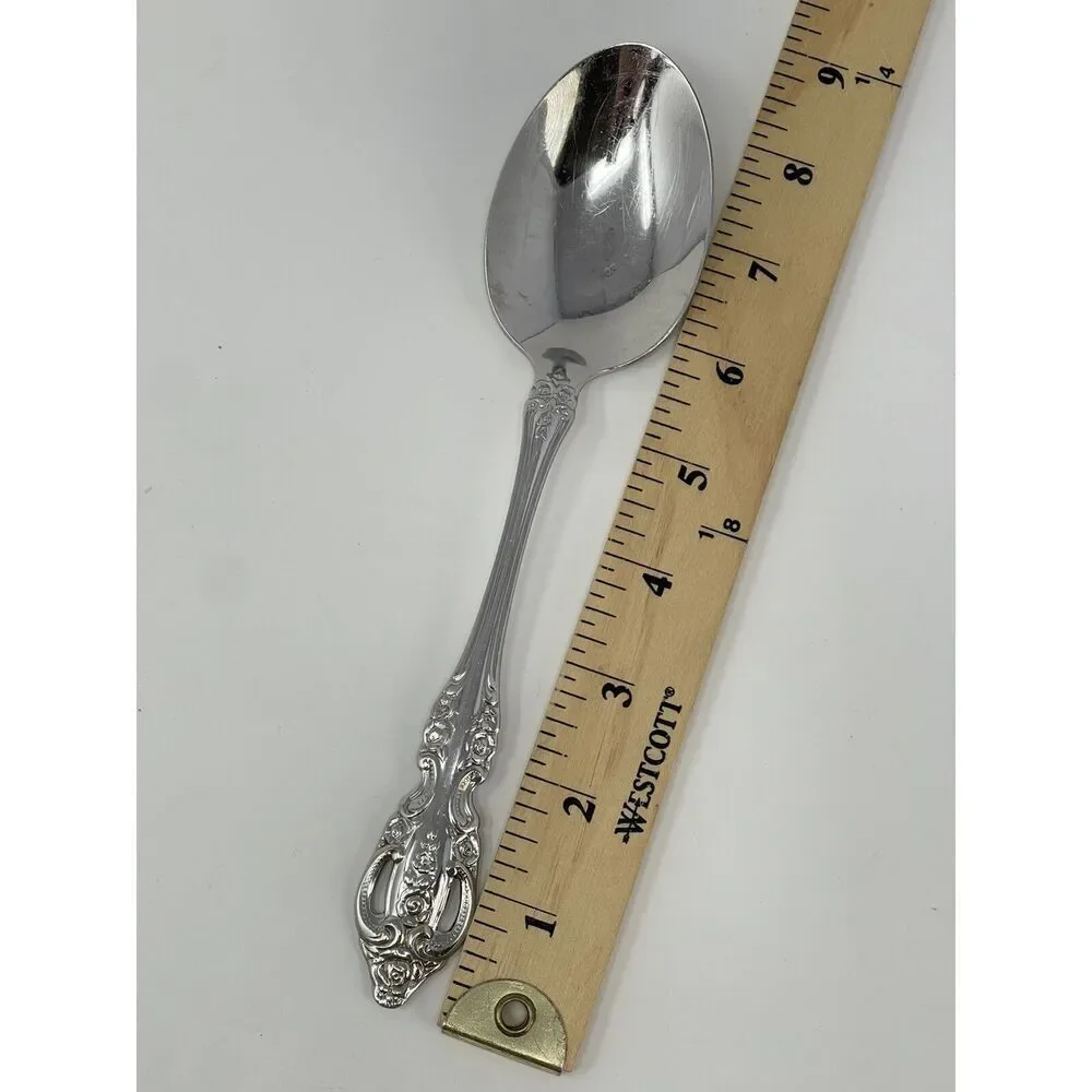 Oneida Renoir-Pembrooke Stainless Floral Pierced Serving Table Spoon 8.5